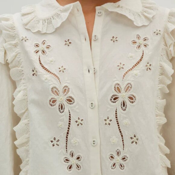 For Love And Lemons Cream Floral Blouse - Picture 2 of 6